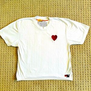 Aviator Nation Women’s White Tee with Red Heart